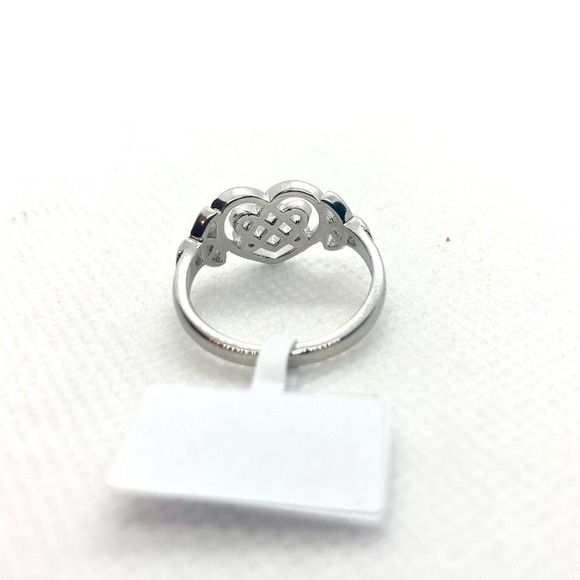 Size 9 Silver Plated Celtic Heart Knot - Picture 6 of 8